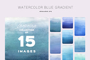 WATERCOLOR BLUE GRADIENT, a Texture Graphic by Sophico (Thumbnail 1 of 5)