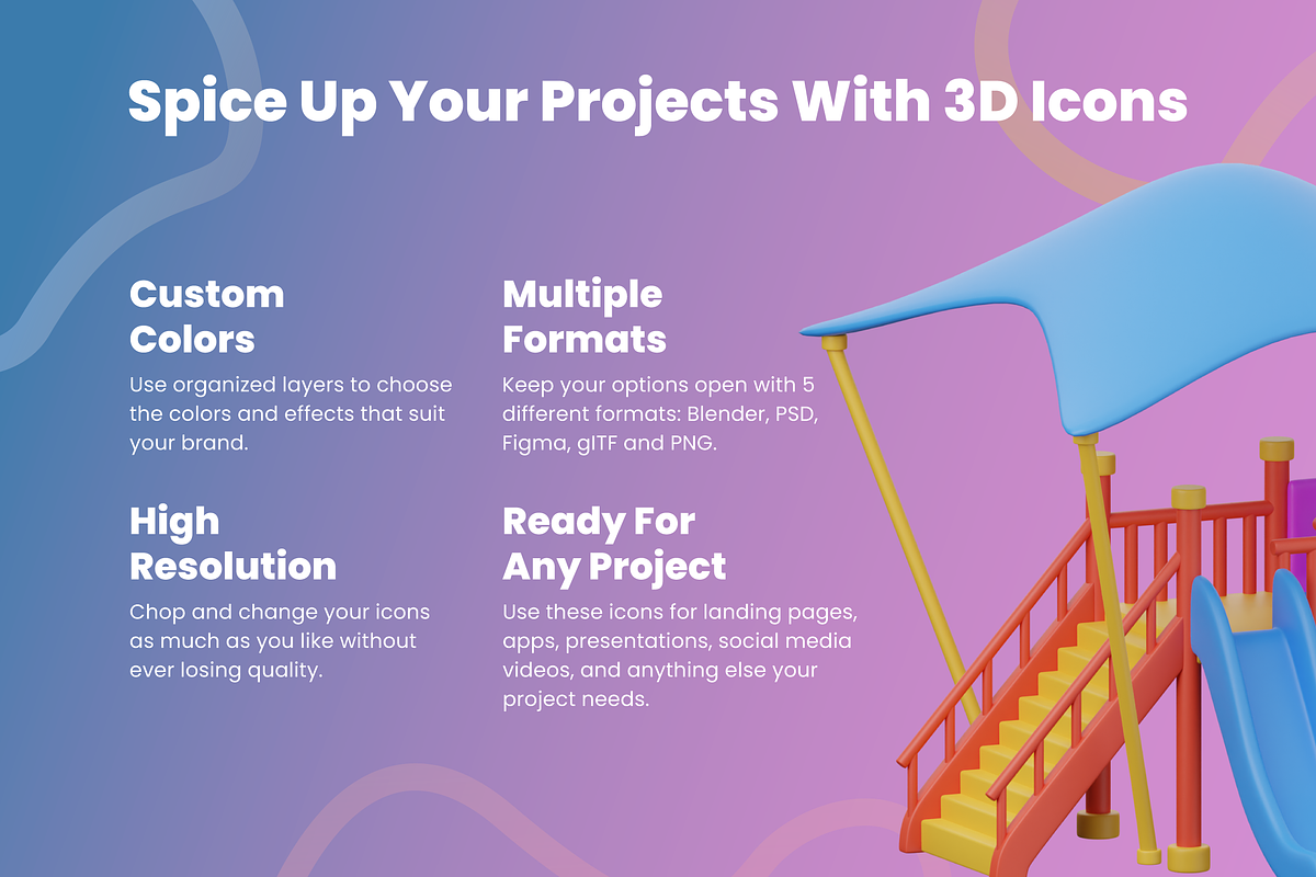 3D Play Area Icon Set, an Object 3D Model by Flat Icons (Photo 4 of 8)