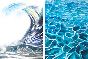 6 watercolor SEA backgrounds, an Illustration by Olga Bonitas (Thumbnail 4 of 5)