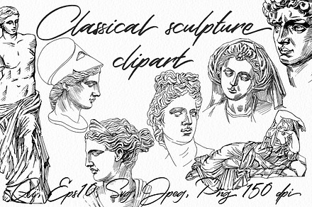 Classical sculpture clipart