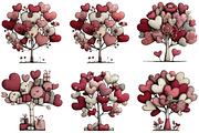 Quirky Valentine Day Tree Clipart, an Illustration by CraftArtStudio (Thumbnail 4 of 6)