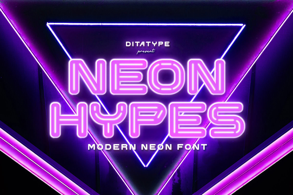 Neon Hypes, a Symbol Font by Ditatype (Photo 1 of 10)