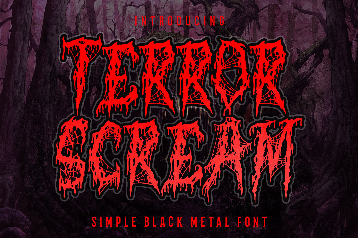 Terror Scream - Black Metal Font, a Handwritten Font by Densu Creative (Photo 1 of 5)