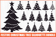 Cozy Holiday Tree Silhouette Designs, an Illustration by Gaye Art (Thumbnail 1 of 21)