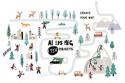 Christmas in big city. Vector maps., an Illustration by bioraven (Thumbnail 2 of 12)