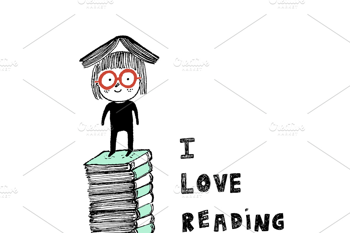Little girl reading Collection, an Animal Illustration by Irene Loal (Photo 4 of 7)