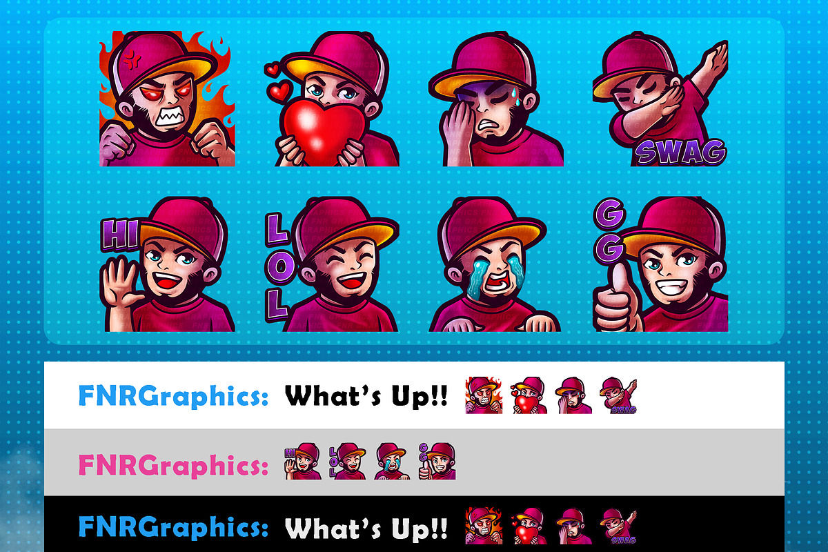 Streamer Boy Twitch Emotes, an Illustration by FNR Graphics (Photo 2 of 2)
