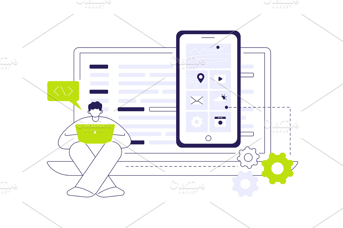 Native mobile app abstract concept, a Technology Illustration by Visual Generation