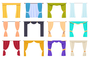Window interior curtains. Textile, an Object Illustration by Valerie Bodnar