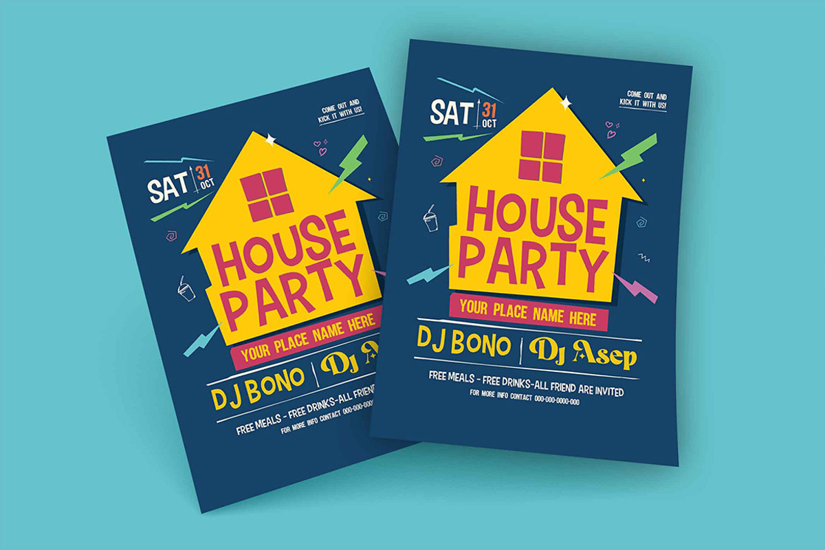 House Party Flyer, a Flyer Template by megarez (Photo 3 of 3)