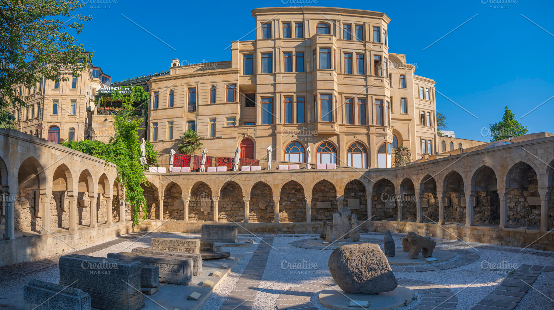 Market Square archaeological site in Baku old town with copy spa, a Photo by Pictures for you!!!!!!!!!
