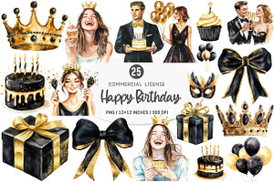 Happy Birthday Clipart PNG, an Illustration by SinaCreation