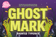 Ghostmark is a bold haunted typeface, a Sans Serif Font by Brown Cupple (Thumbnail 1 of 9)