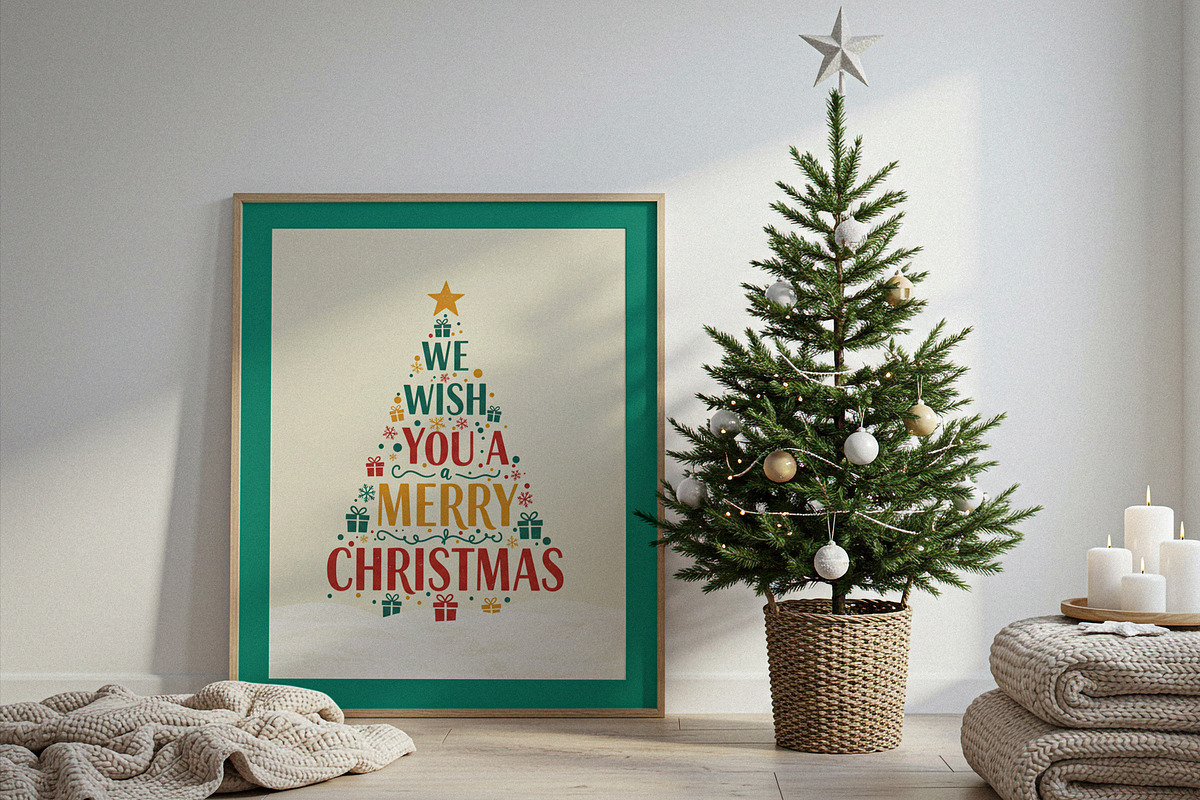 Large Christmas Themed Frame Mockup, a Product Mockup by Designer Dude