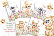 Cute Woodland Animals. Baby Forest 1, an Animal Illustration by MarinadeArt (Thumbnail 5 of 10)