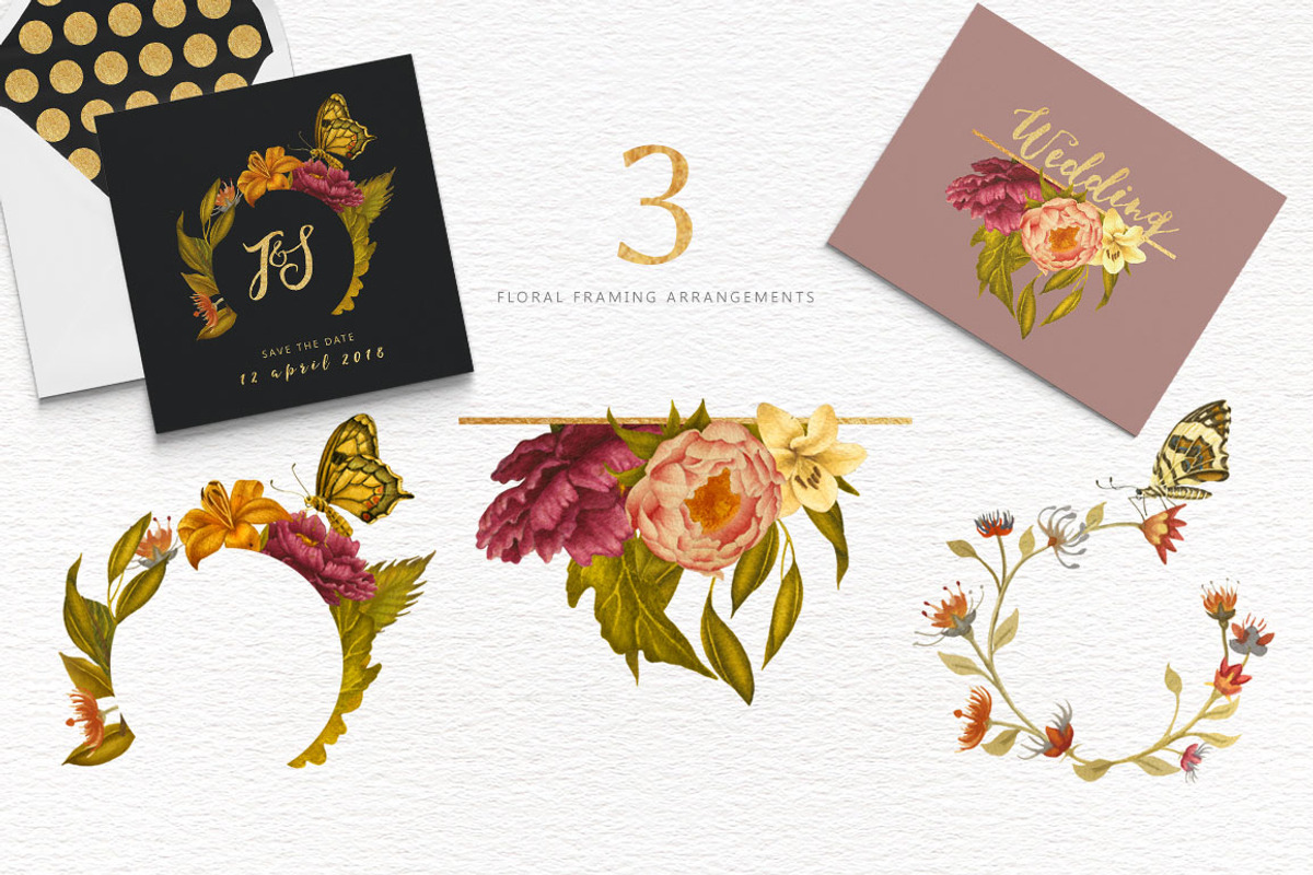 Flowers & Butterflies - Clipart, a Decorative Illustration by Singerie (Photo 4 of 8)