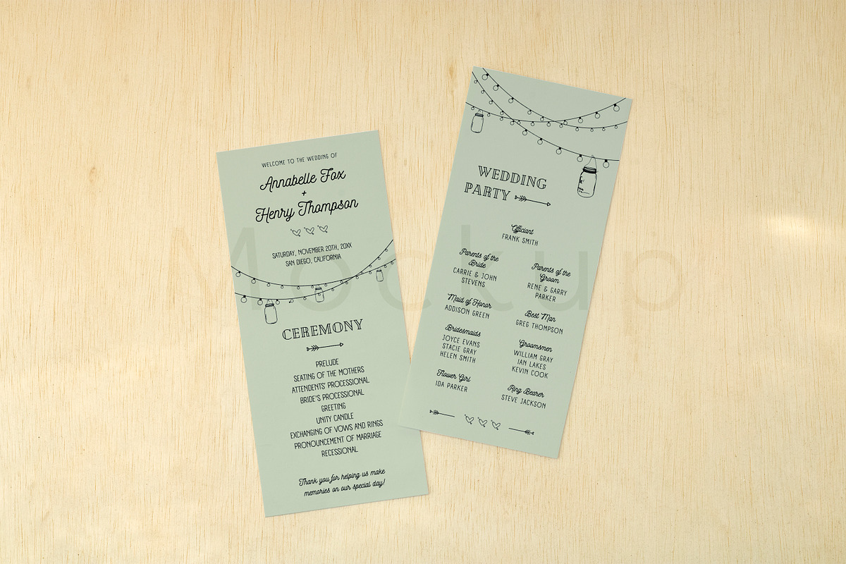 Neutral Front/Back 4x9 Program Card, a Print Template by ILLONA GRAPHICS (Photo 5 of 5)