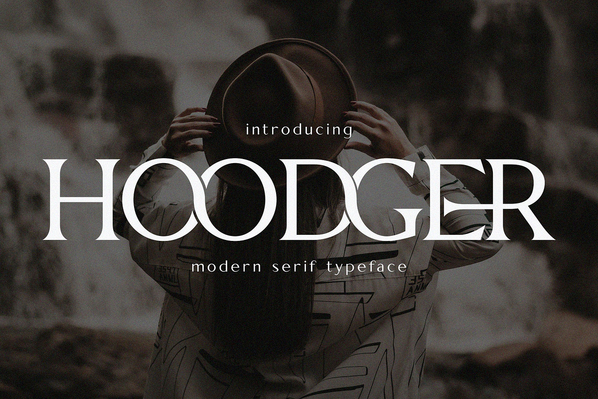 Hoodger Modern Serif Typeface, a Serif Font by Font Kingdom (Photo 1 of 3)