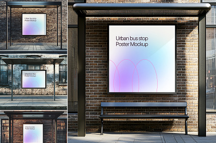 Urban Bus Stop Poster Mockup