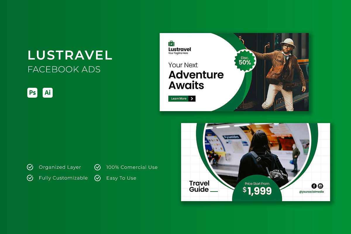 Lustravel - Facebook Ads, a Social Media Template by Esensifiksi.studio (Photo 1 of 3)