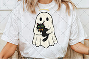 Halloween Ghost Holding Black Cat, an Illustration by Craft Nest (Thumbnail 2 of 6)