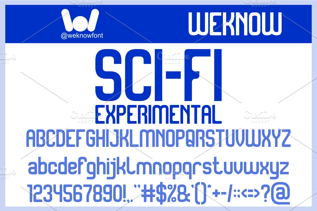 Scifi Experimental Font, a Sans Serif Font by weknow (Photo 1 of 8)
