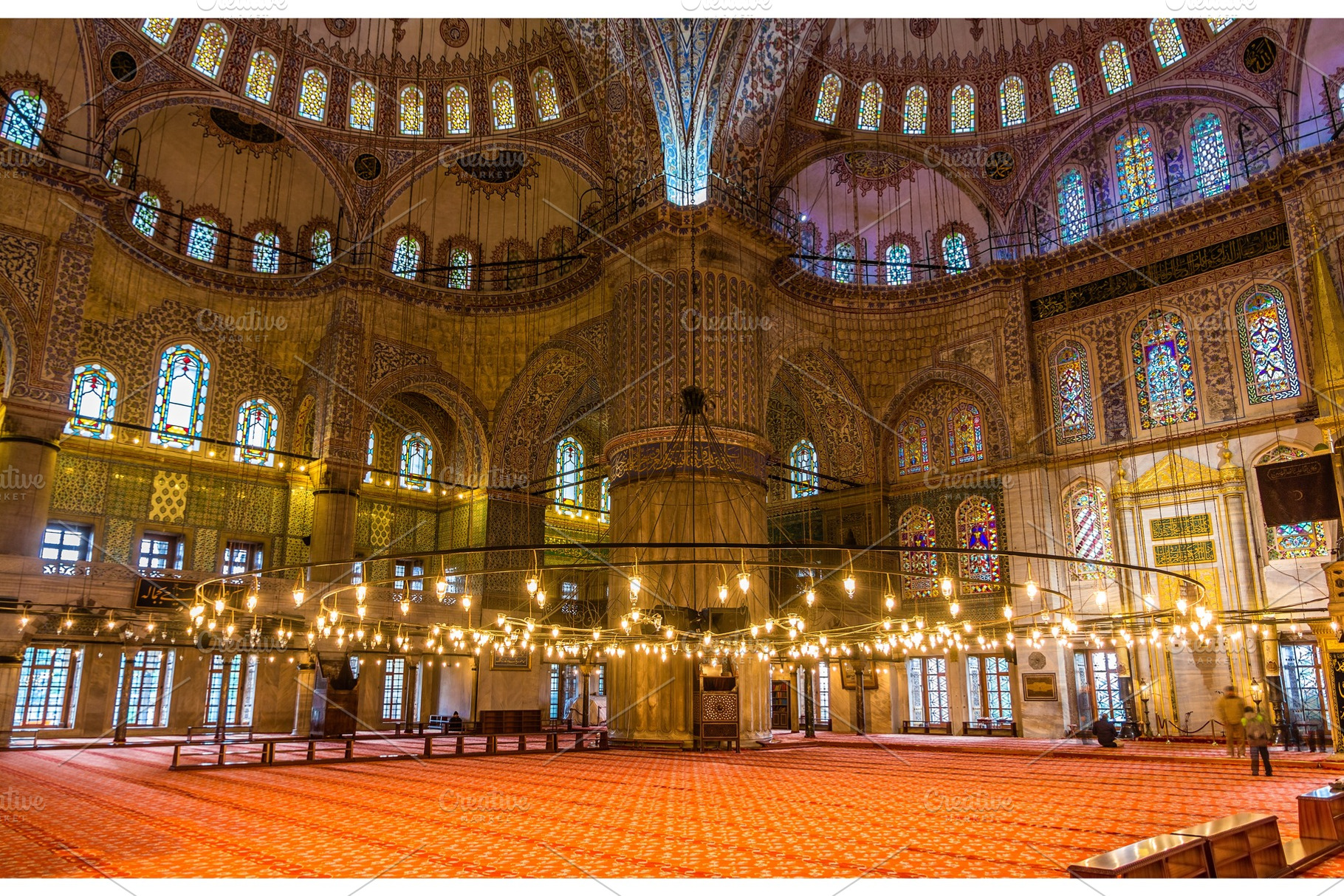 Interior of sultan ahmet mosque blue mosque in istanbul turke containing, an Architecture Photo by Leonid Andronov