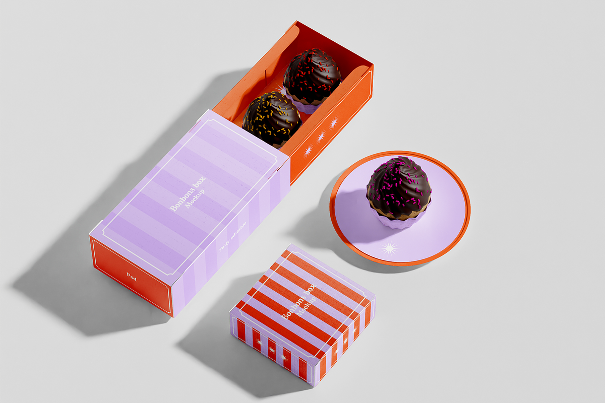 Pastry Boxes Packaging Mockup, an Advertising Mockup by Xtrahive