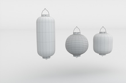 Japanese Lanterns, an Architecture 3D Model by 3DTreatment