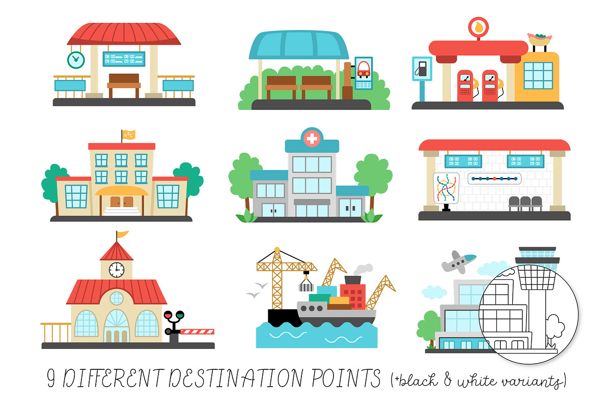Transportation clipart, an Object Graphic by Lexi Claus (Photo 3 of 12)
