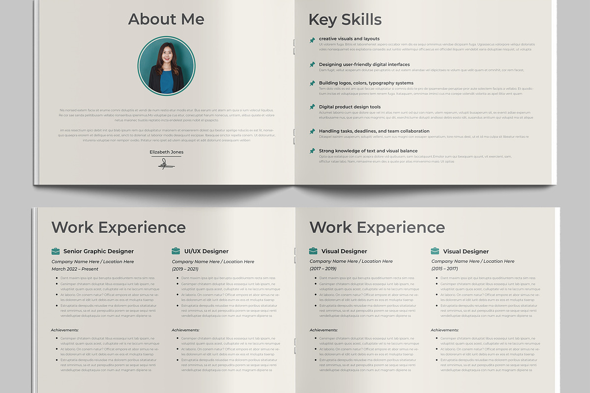 Minimalist Resume Booklet Template, a Resume Template by MightyDesign (Photo 3 of 9)