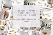 White and Gold Instagram Templates, a Social Media Template by Innova Studio (Thumbnail 2 of 9)