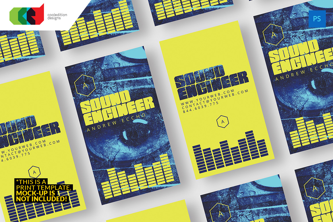Sound Engineer - Business Card 47, a Business Card Template by Cooledition