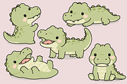 Cute Baby Crocodile Character Set, an Animal Illustration by Artpon Illustration (Thumbnail 3 of 3)