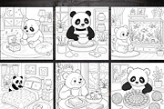 79 Panda Coloring Pages Bundle, a Brochure Template by LA Design (Thumbnail 4 of 10)