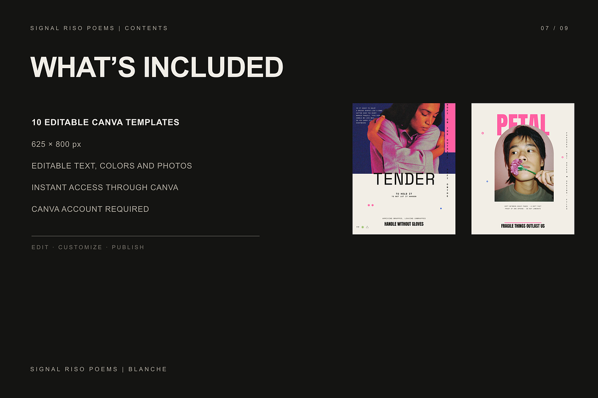 SIGNAL RISO | 10 Canva Templates, a Social Media Template by BlancheStudio (Photo 7 of 9)