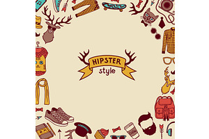 Hipster background. hipster culture, an Illustration by Onyx
