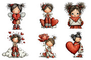 Whimsical Valentine Fairy Clipart, an Illustration by Dream Creation (Thumbnail 2 of 6)