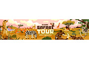 Safari tour in Africa banner, poster, an Animal Illustration by PaperTrident (Thumbnail 3 of 5)