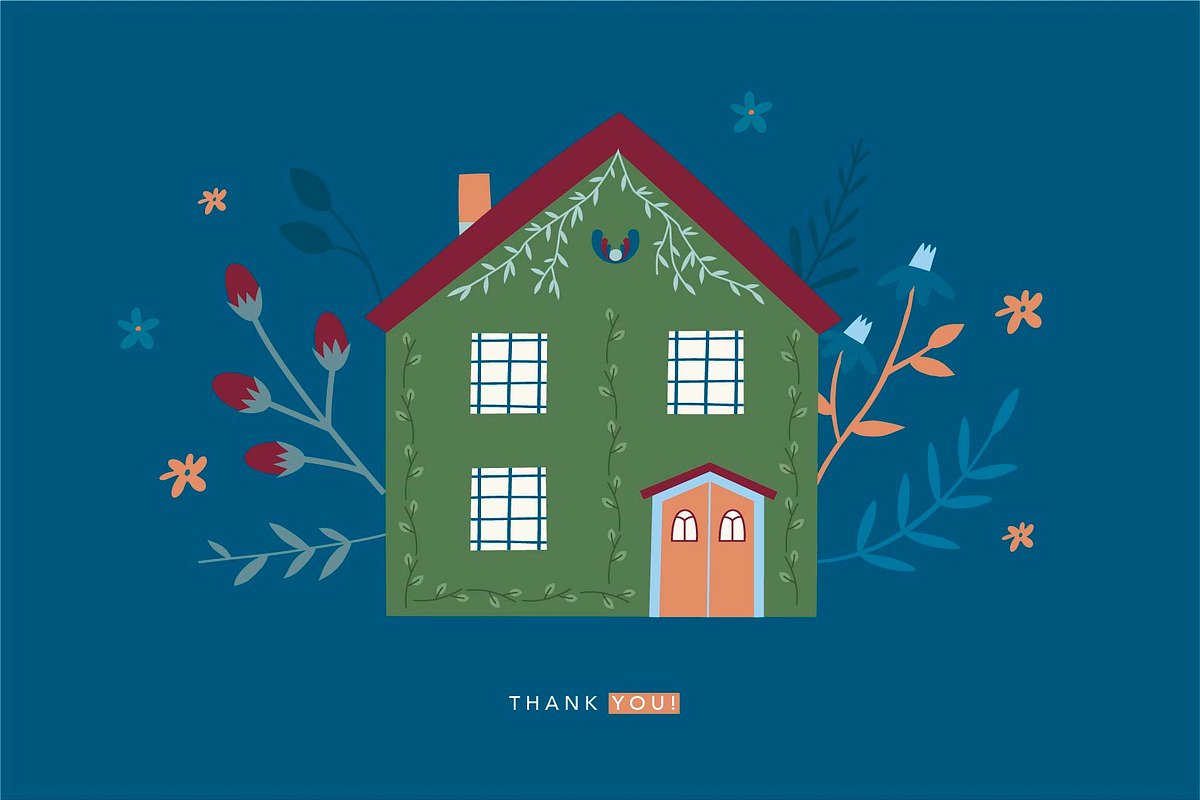 Scandinavian Houses and Flowers, a Decorative Illustration by vanloveart (Photo 9 of 9)