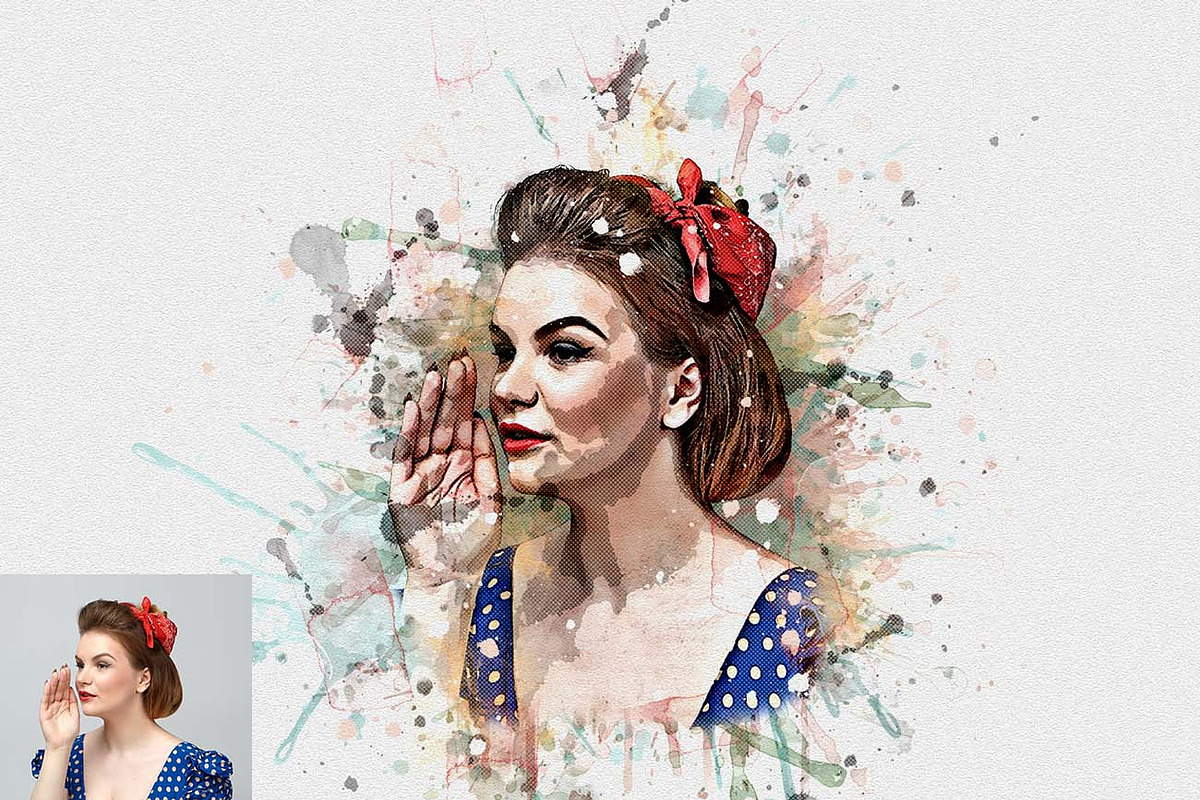 Art Watercolor Effect Ps Action, an Action Add-On by Studio Retouch (Photo 4 of 11)