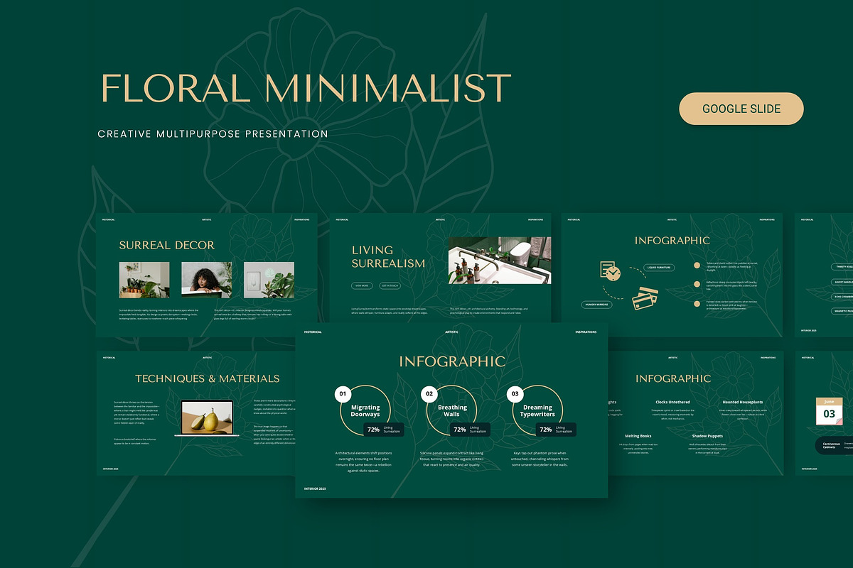 Floral Minimalist - Google Slide, a Presentation Template by AQR Studio (Photo 1 of 3)