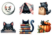 Cute Cat Peeking Silhouette Clipart, an Illustration by DreamArtGraphic (Thumbnail 5 of 7)