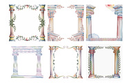 Watercolor antique column frames, a Background Graphic by SketchArtStudio (Thumbnail 3 of 3)