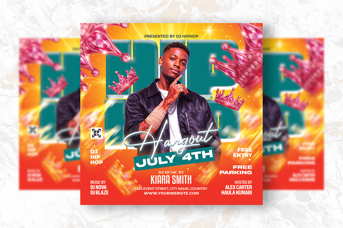 Hiphop Hangout Party Flyer Design, a Flyer Template by Shajib Shikder (Photo 2 of 2)