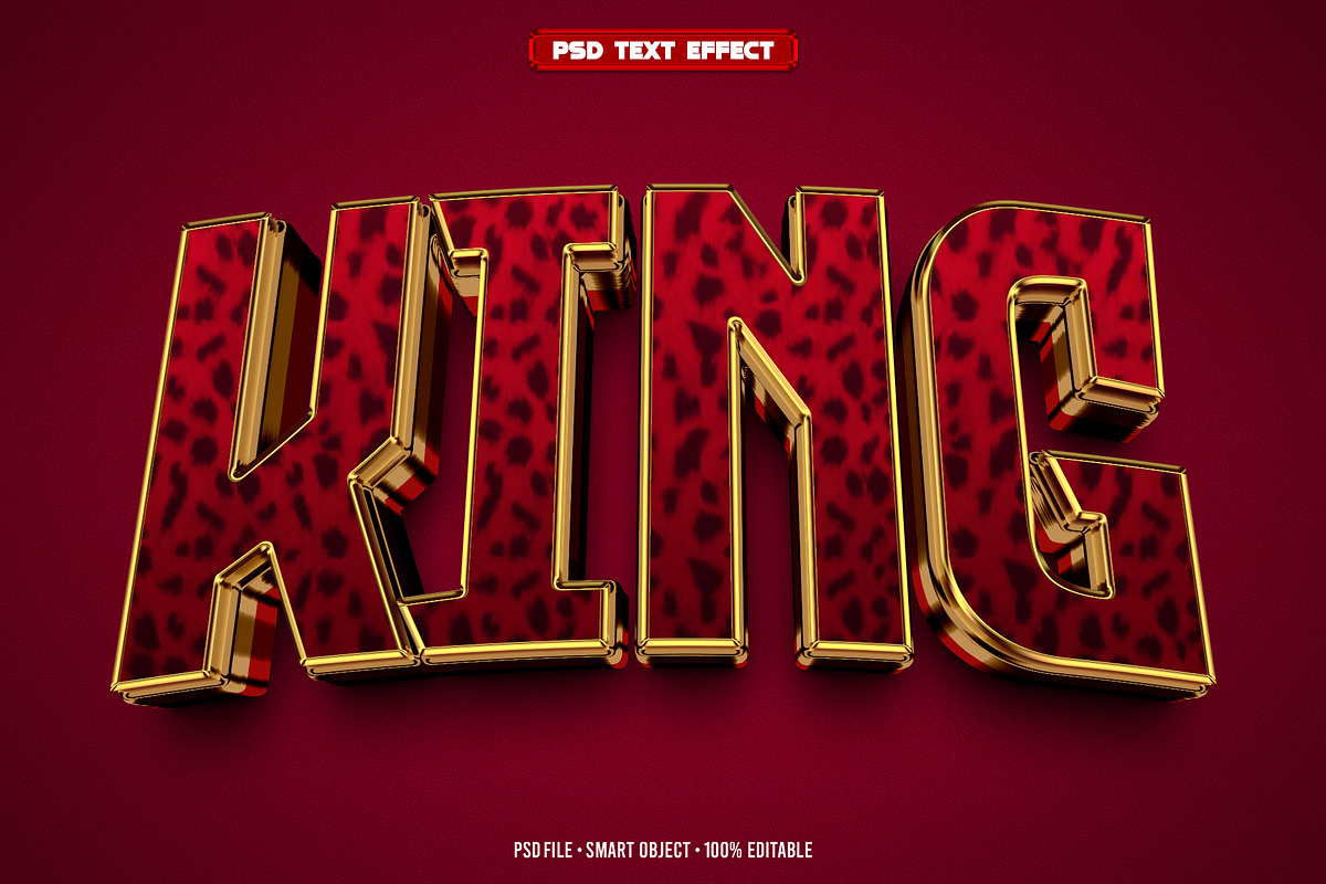 King 3D editable text effect, a Layer Style Add-On by Hello Muh (Photo 1 of 2)