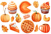 Harvest Thanksgiving fall clipart, a Decorative Illustration by Hanna Hryharenka (Thumbnail 20 of 20)