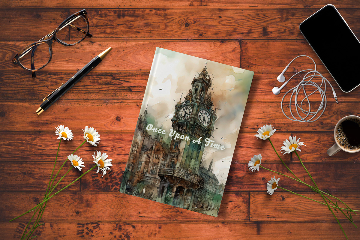 Watercolor Magical Clock Tower, a Background Graphic by Fun Digital (Photo 2 of 3)