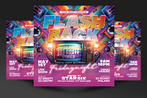 Retro 90s Party Flyer Template
