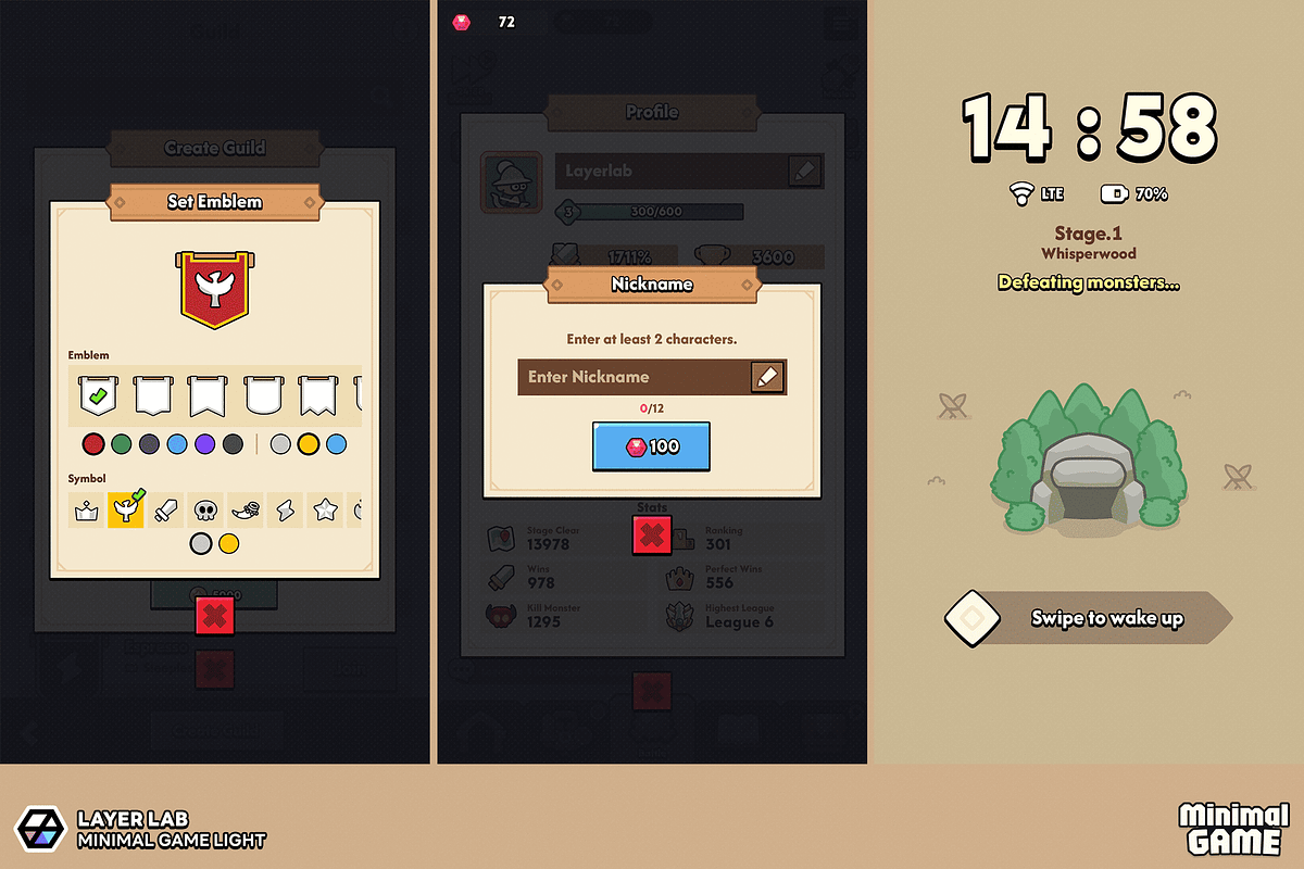 GUI Pro - Minimal Game Light, an UI Kit Template by LAYERLAB (Photo 43 of 51)